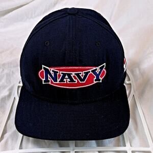 VTG New Era U.S. Navy Strapback Hat/Cap NAVY Blue Low Profile Made in U.S.A.
